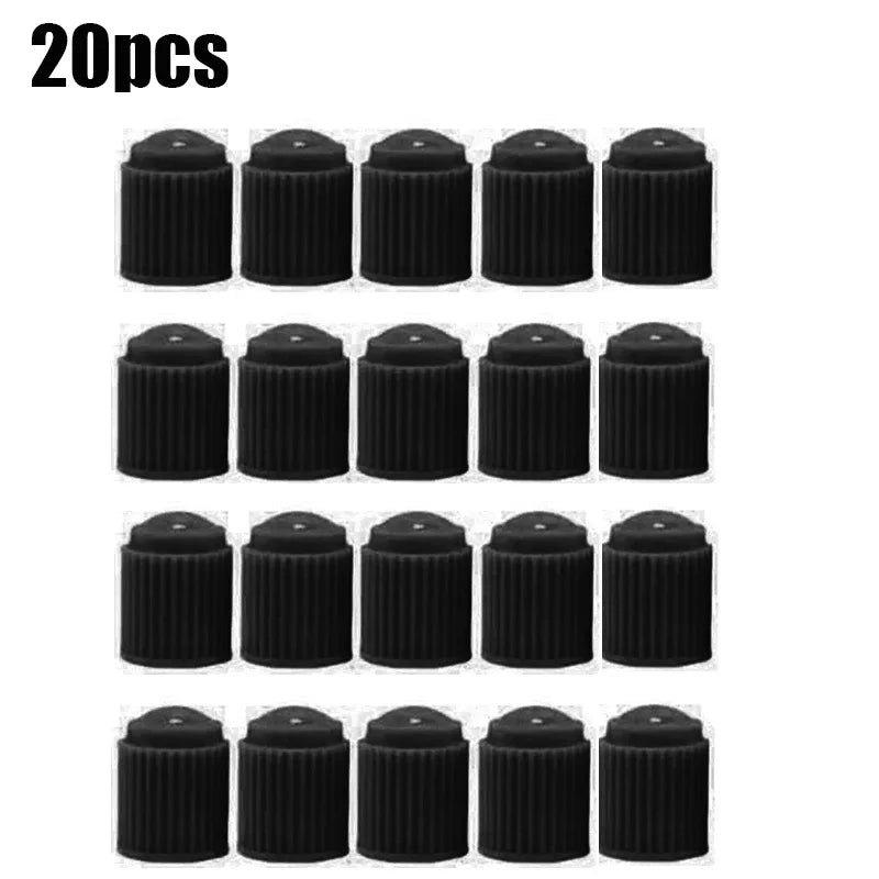 20Pcs Car Tire Tyre Valve Caps with O Rubber Ring Dust Covers Plastic Black Grey Red Stem Valve Caps for Cars Motorcycles Bike