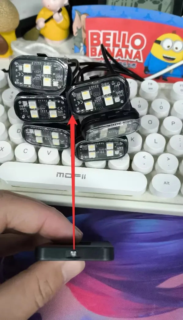 Rechargeable Wireless Light Aircraft Airplane Helicopter Warning Lights RGB Led Motorcycle Strobe lights LED Flash Light