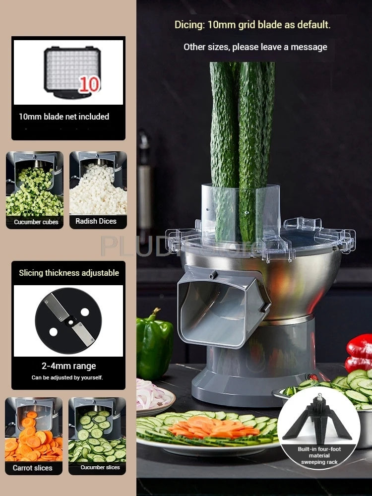 M1 Commercial Electric Vegetable Dicer Multifunctional Food Processor Compact Chives Scallion Slicer for Kitchen Restaurant Home