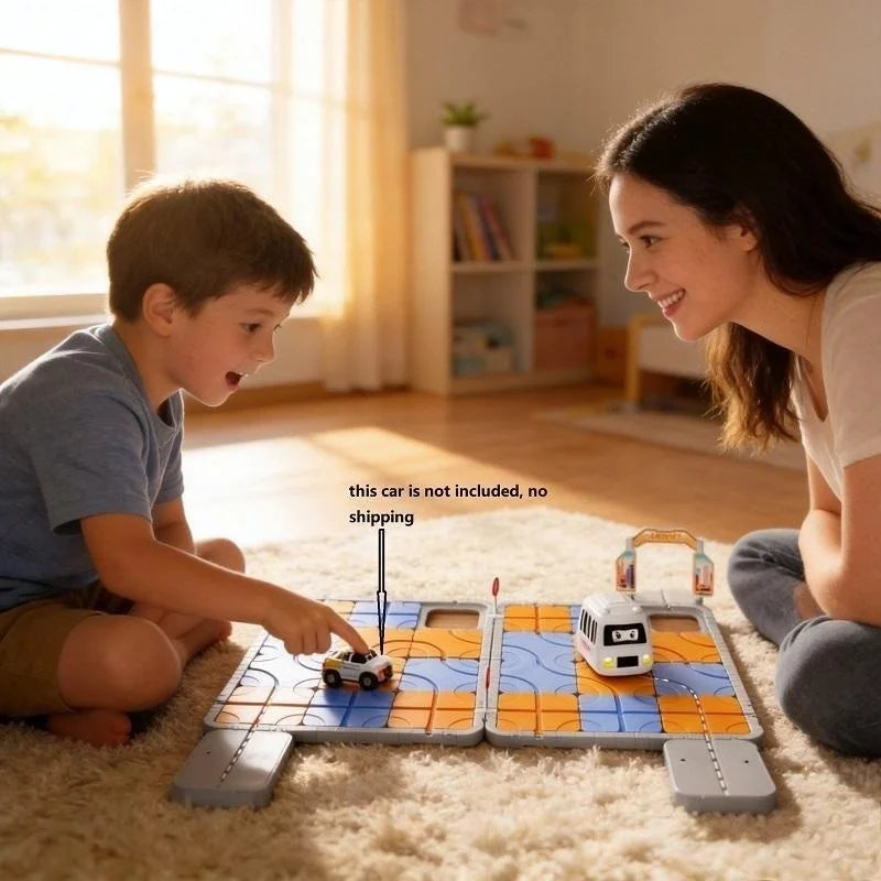DIY City Adventure 3D Puzzle Race Track Toy Parking Lot Maze Board Game Sliding Car Brain Teaser STEM Vehicle Educational Gift