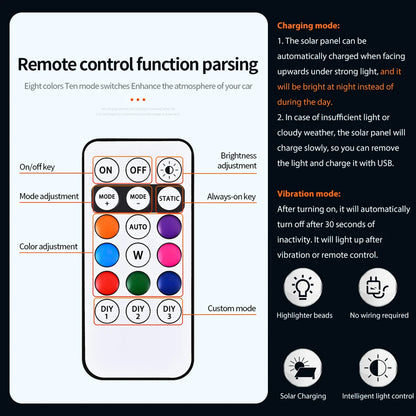 4/5pcs Wireless Mouse Warning Roof Light with Flashing Modes, Remote Control Multifunctional Roof Decoration Light for Cars SUV