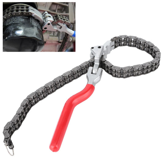 Auto Handle Tools Chain Type Oil Filter Wrench Spanner 13.8in Long Handle Ergonomic Auto Car Repairing Tool Oil Filter Spanner
