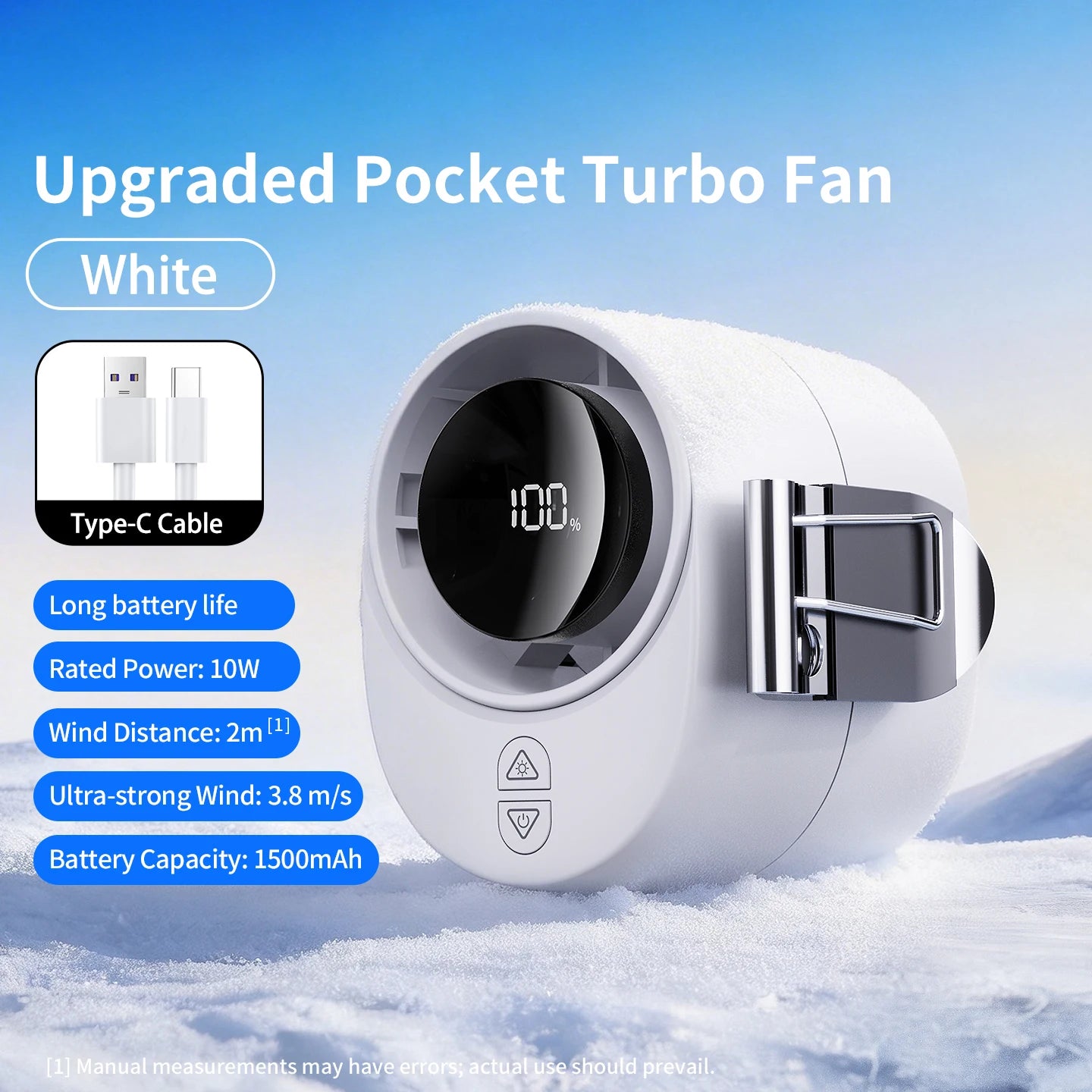Waist Fan Portable Clip Rechargeable Ultra 3 Speed 360° Adjustable Turbocharged Neck Fans Strong Wind With for Outdoor Sports