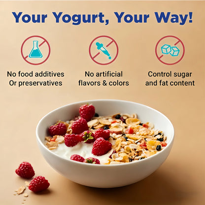 8 Glass Jar Electric Yogurt Maker with Fully Adjustable Fermentation Settings for Customizable Yogurt Making Perfect for Home Use