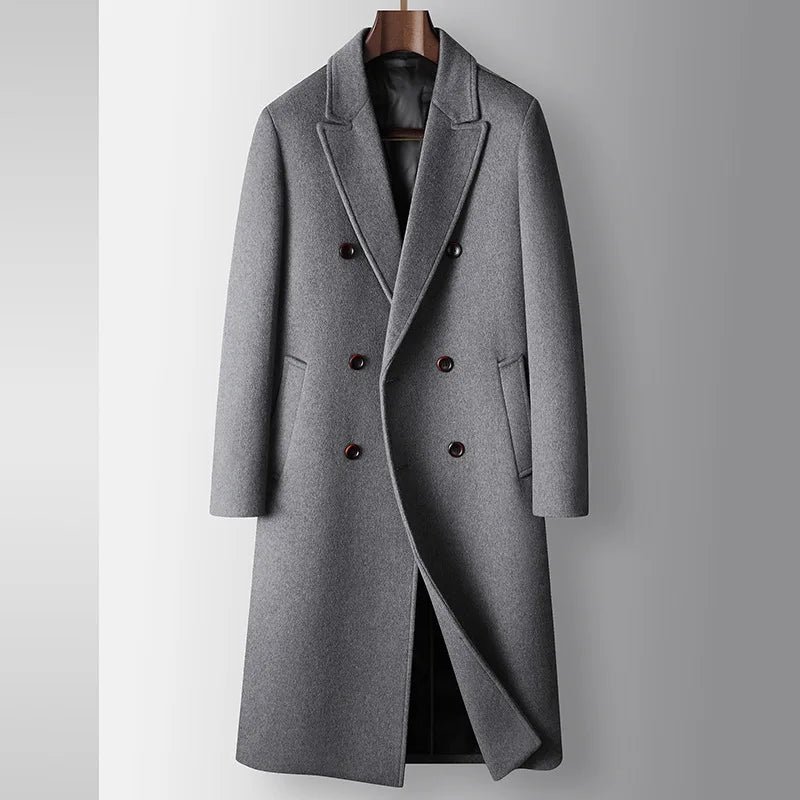 Men's Warm Wool Coat Autumn Winter Long Wool Coat Young Business