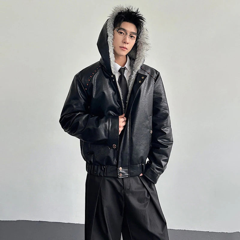 LUZHEN 2025 Winter Original Reversible Design Faux Fur Liner Hooded Parka Jacket Men's Handsome High Quality Padded Coat JY5671