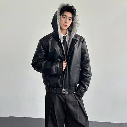 LUZHEN 2025 Winter Original Reversible Design Faux Fur Liner Hooded Parka Jacket Men's Handsome High Quality Padded Coat JY5671