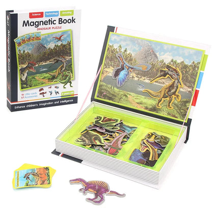 Magnetic Book 3D Cartoon Puzzles Jigsaw Funny Children's Intelligent Brain Training Game Educational Toys for Kids Gift Xmas Toy