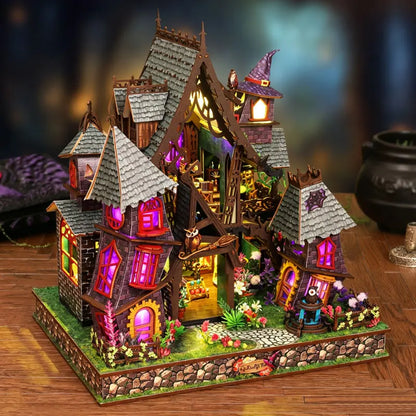 DIY 3D Puzzles Wooden Doll House Figurines Miniatures Bookend Assembled Houses Toys For Friends Birthday Gifts Home Decoration