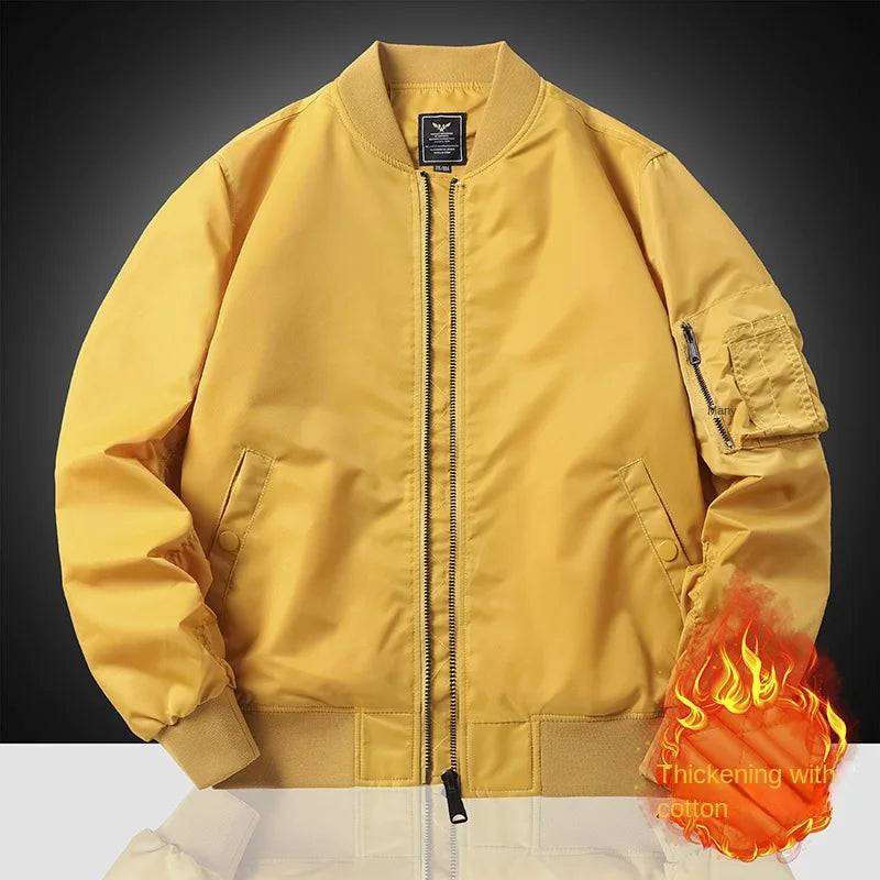 2025 New Cotton Cross border Flight Jacket Men's Thick Autumn/Winter Pilot Jacket Baseball Suit Large Size