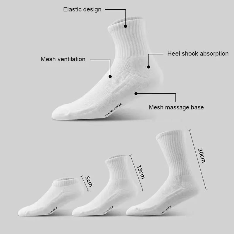1pc 4pcs 5pcs 10pcs Socks Men's Cotton Spring Towel Bottom with Velvet Mid-tube White Stockings Thickened Sports Basketball Sock