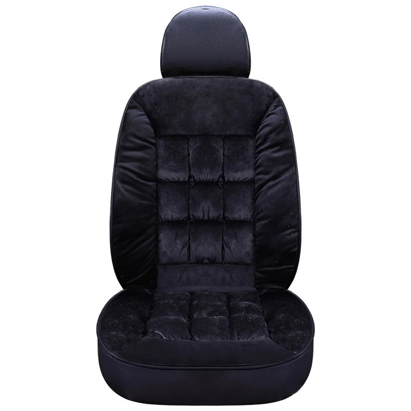 New Winter Luxury Car Seat Cushion 2025 Plush Plaid Thickening Warm Suv Universal Front Single Seat Cover Comfortable Breathable