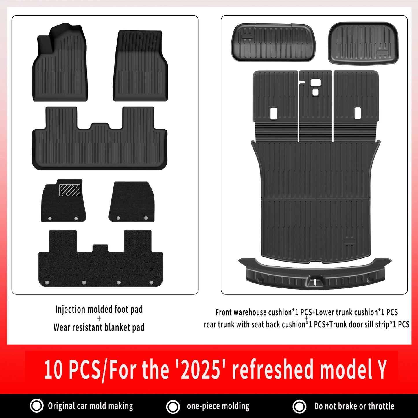TPE Car Floor Mats For New Tesla Model Y 2025 Juniper Luggage Mat Set Waterproof Anti-slip Trunk Mats Floor Liner Backrest Mats