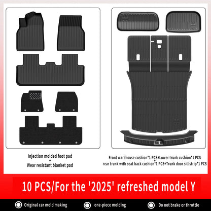 TPE Car Floor Mats For New Tesla Model Y 2025 Juniper Luggage Mat Set Waterproof Anti-slip Trunk Mats Floor Liner Backrest Mats