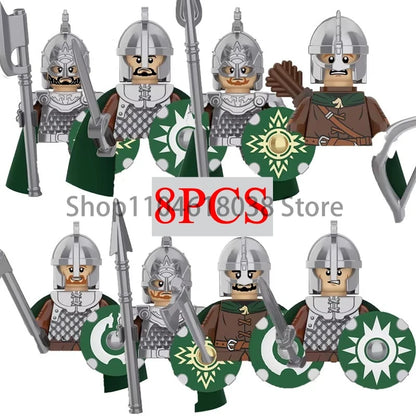 Green Dragon Raven Knights Shield Action Figures MOC Medieval Ancient Knights Scene Building Block Creative Toys for Children