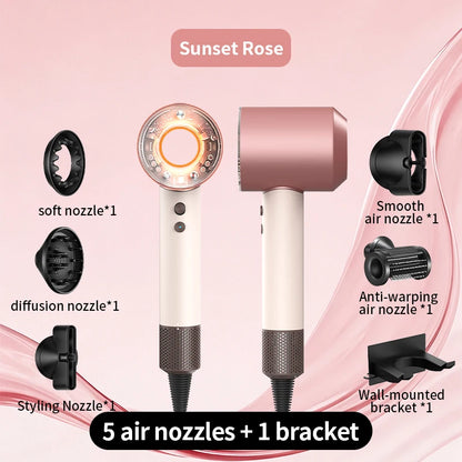 HD16 Leafless Hair Dryer Negative Ion High Power Fast Drying Constant Temperature Ultra-Quiet 5 Professional Nozzles Home Stylin