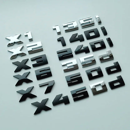 2.6cm M Series Bond Letters ABS Emblem for X1 X2 X3 X4 X5 X6 X7 135i 140i 235i 240i 550i 540i 535d Car Trunk Badge Logo Sticker