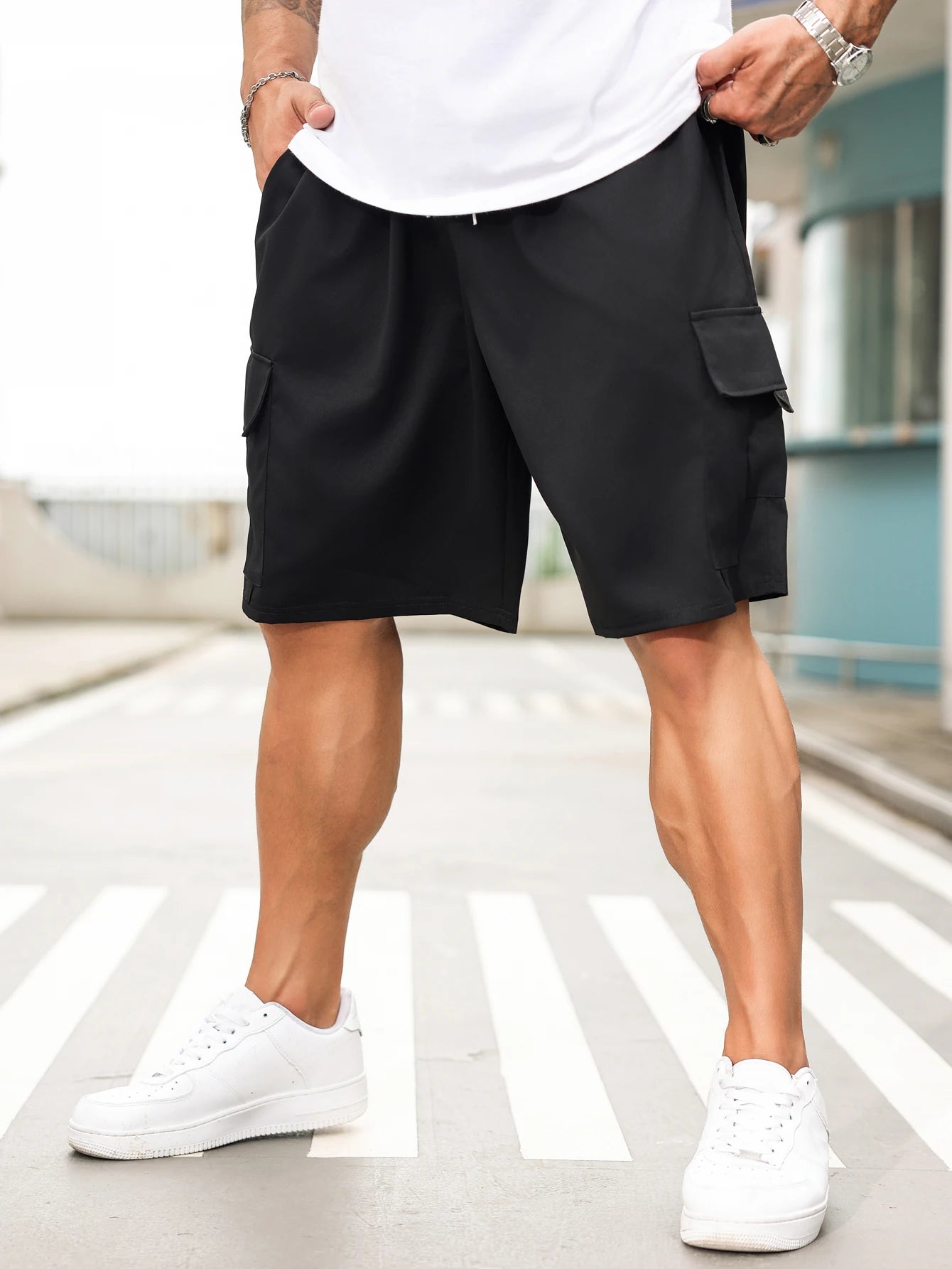 plus Size Men's Casual Trendy Workwear Shorts Comfortable Loose Fit Utility Pants for Men