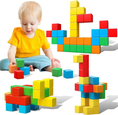 30PCS Magnetic Blocks, Gifts for 3 4 5 6 Year Old, Magnet Building Blocks for Toddlers Girls & Boys, Sensory - Montessori