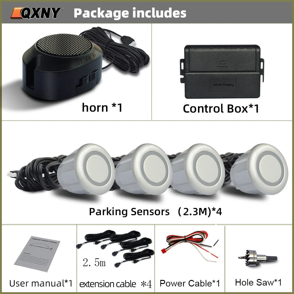Parktronic Front Parking Sensor Kit For A Special Purpose,  Vehicle Backup Radar Assistant System Buzzer Alarm Volume Universal