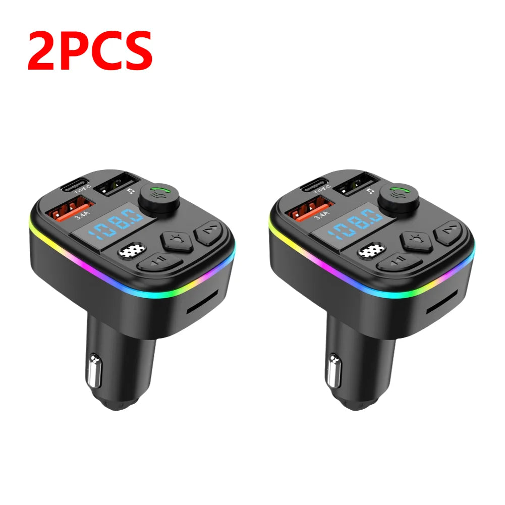 1-3PCS Car FM Transmitter Car MP3 Player Bluetooth 5.3 Support TF Card U Disk Hands Free Wireless Car Kit MP3 Player Adapter