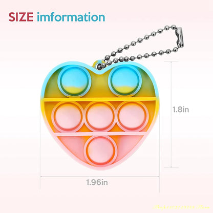 36PCS Mini Heart Pop Fidget Toys Pack Party Favors Pop Bubble Fidget Bulk Sensory Toy Keychain Wrap Stress Reliever Anti-Anxiety
