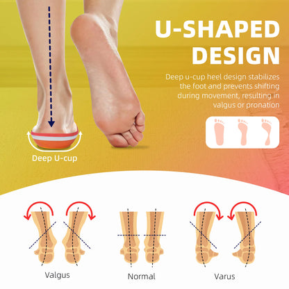 Plantar Fasciitis Relief Insole High Arch Supports Orthotics Inserts, Orthopedic Flat Feet Pads Heel Pain Work Boot Shoe Insoles