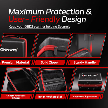 2026 KONNWEI Car Tool Storage Box Handheld OBD Scanner Lightweight Battery Tester Large Capacity Storage Foldable Organiser Box