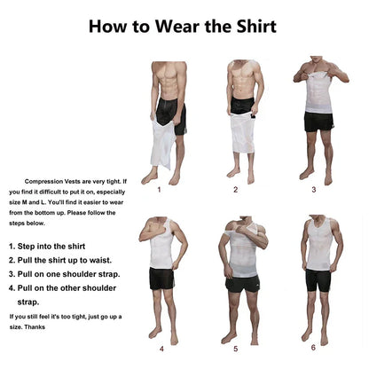 Men Compression Shirt Slimming Body Shaper Tank Top Tummy Control Undershirt Shaperwear Sleeveless Vest