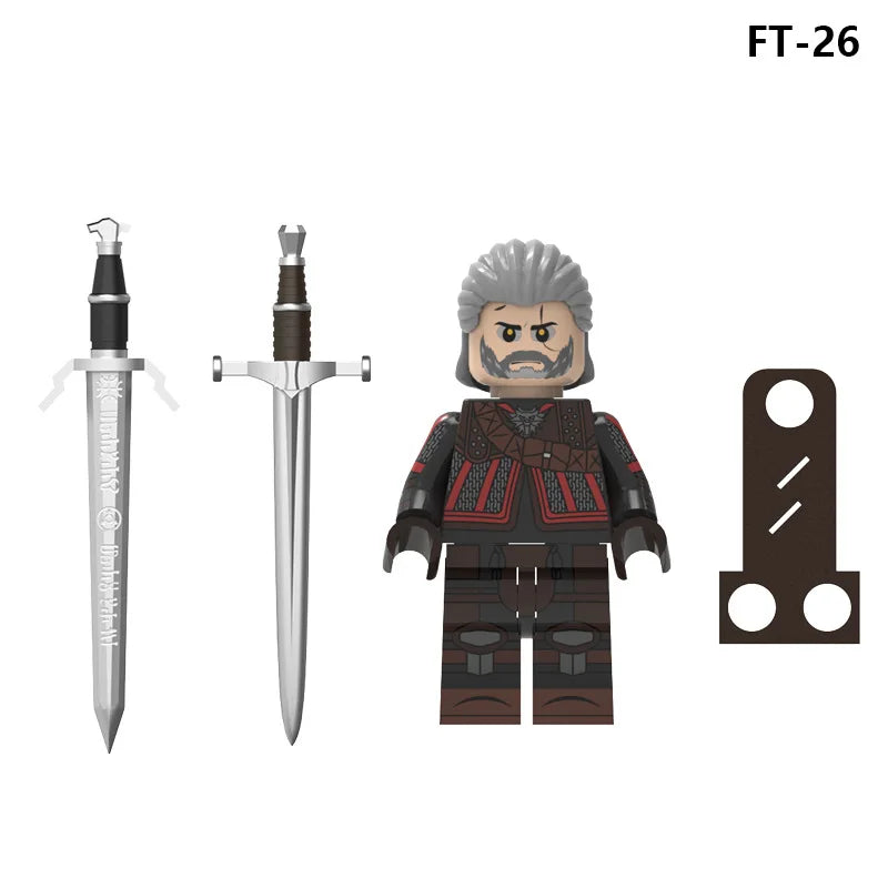 New Movies Witcher Geralt Ciri Anime Figs Bricks Dolls Mini Action Toy Figura Building Blocks Assembling Toys Birthday Gift