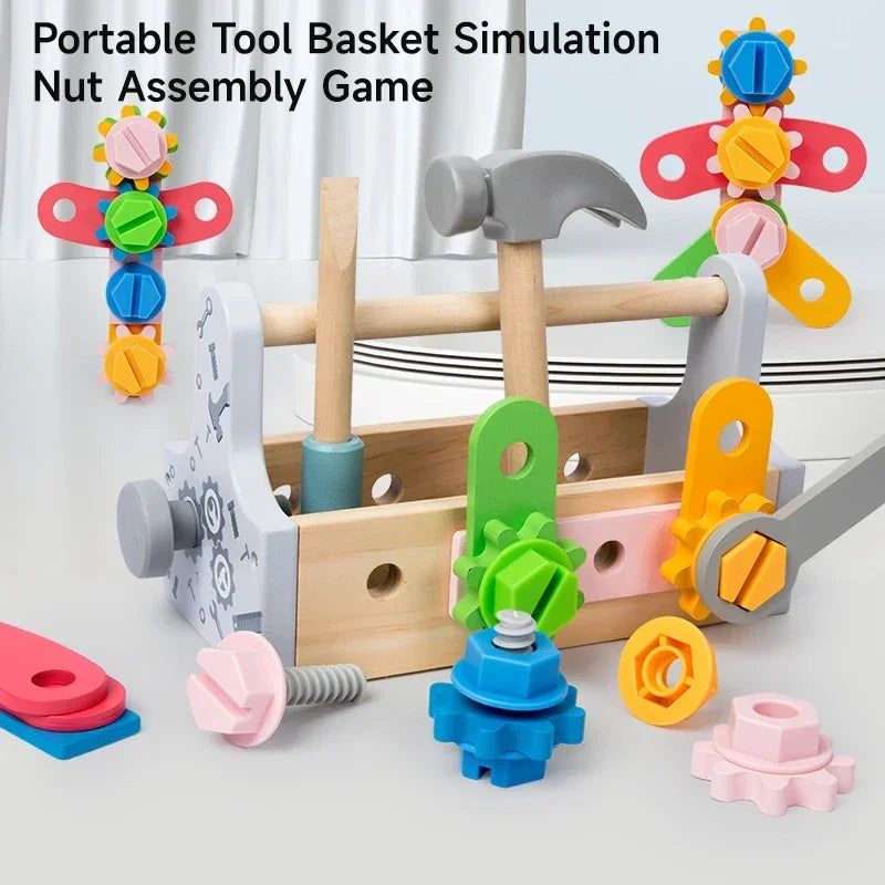 Montessori Wooden Carpenter Tool Set Toy Take Exercise Children Daily Practical Life Skill Toys Early Educational Game Toys Gift