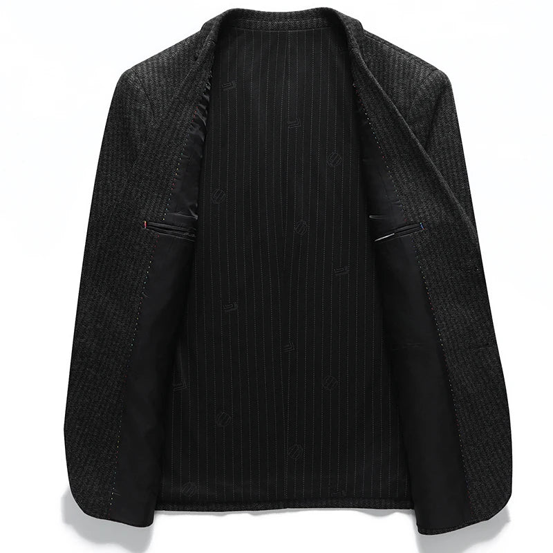 New Style Blazer Men's Fashion Korean Version Business Wedding Gentleman Wool Versatile Host Slimming Casual Banquet Blazer