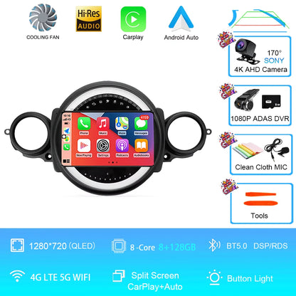 Car Radio Android 16 For BMW Mini Cooper R56 R60 R51 2006 - 2015 GPS Carplay Navigation Stereo Auto DSP BT DVD Multimedia Player