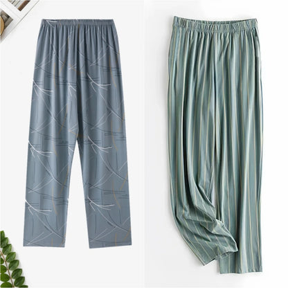 Pajama Pants Men's Pants Autumn and Winter 2025 New Printed Loose Pants Pure Cotton Spring & Fall Home Pants