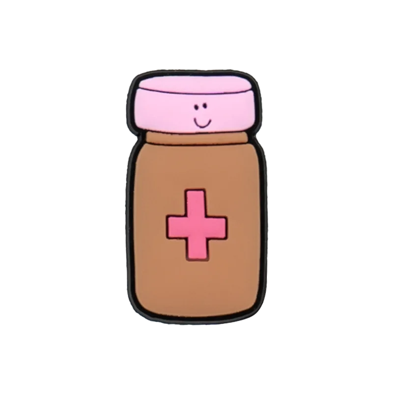 1/25PCS Cute Food & Health Theme PVC Shoe Charms for Clogs, Milk Carton, Ambulance, Tennis Ball DIY Accessories for Kids & Teens