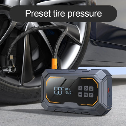 Portable Digital Car Jump Starter Air Compressor 10000 mAh Power Supply with Light Emitting Diode Light 150 psi Tire Inflator