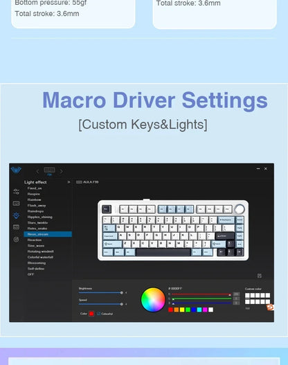 AULA Mechanical Keyboard F75 Three Modes Gaming Mechanical Keyboard Multi-function Knob Can Switch Between Game/Office Modes