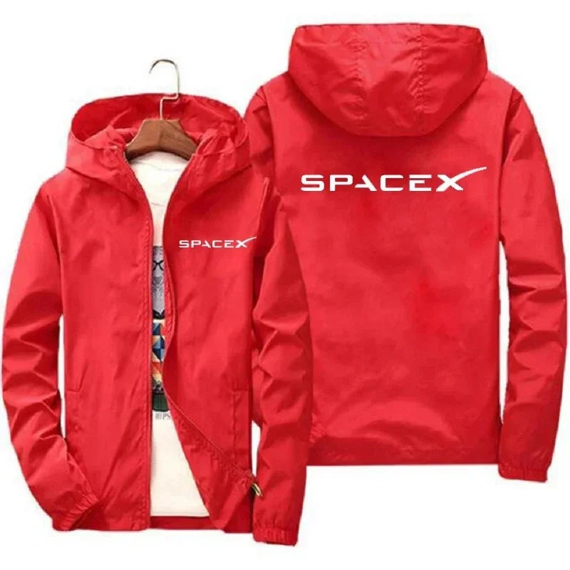 2024 New Mens SpaceX Space X Logo Hoodies Printing Casual Spring and Autumn Protective Racing Suits Sport Zipper Jacket Coats