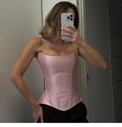Weird Puss Sweet Cool Spicy Girl Date  Style Slim Fit Tube Top Tank Top Women Fashion Slimming Versatile Top
