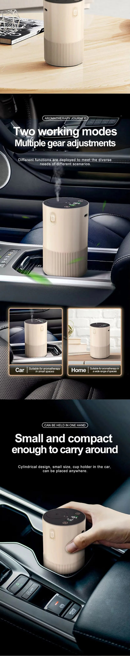 Portable Essential Oil Diffuser Smell Distributor Electric Smell For Home Office Car Air Freshener Rechargeable Scent Diffusers