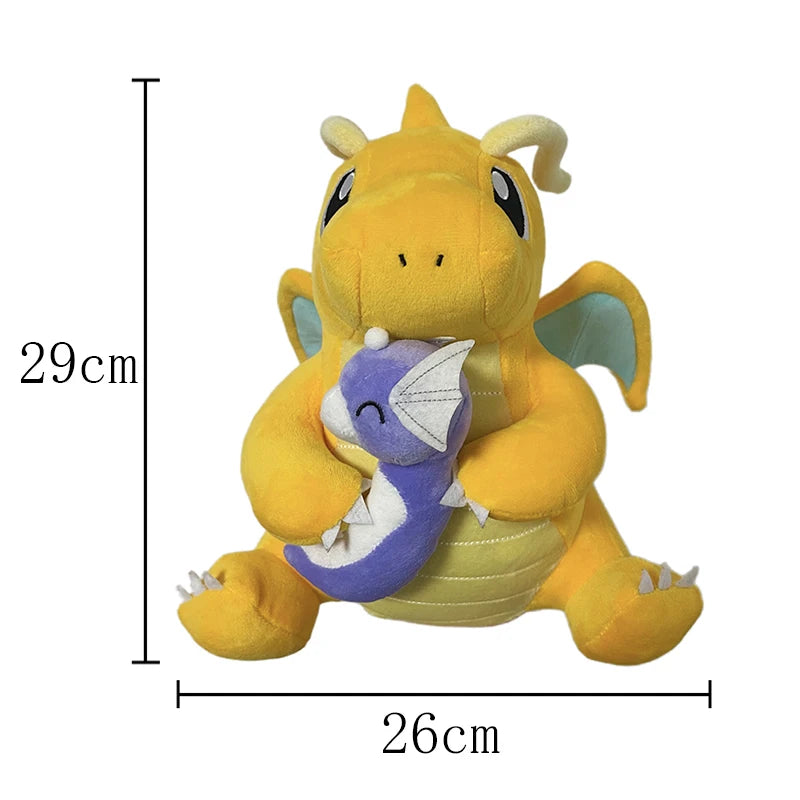 Pokemon Mega Dragonite Holding Dratini Sleeping Vaporeon Flareon Initial Pikachu Peluche Riding Gyarados Lapras Plush Doll