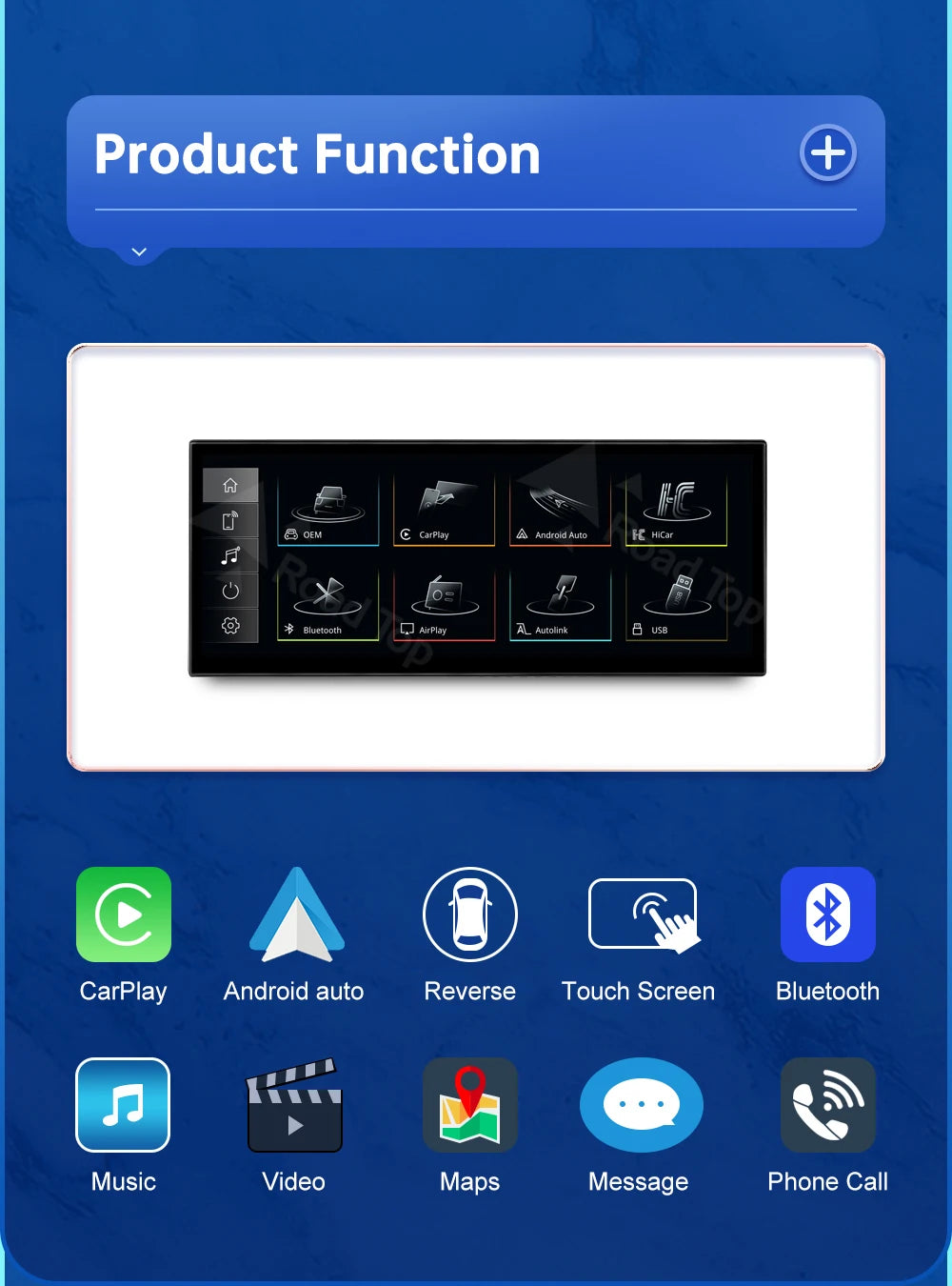 CN Road Top 12.3 Inch Touch Display For Audi A3 S3 2014-2019 Multimedia Player Andriod Auto Link GPS Carplay Screen Car Play