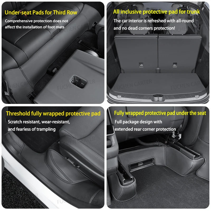 For Tesla NEW ModelYL2026 Leather Front Rear Door Sill Protector Threshold Strip Anti-kick Guard Panel Waterproof Pad Accessorie