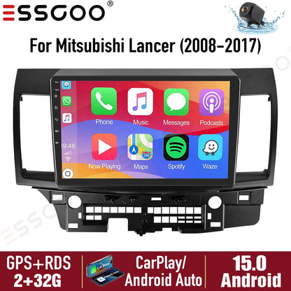 10" Android 15 Car GPS Car Stereo Radio For 2008-2017 Mitsubishi Lancer Apple Carplay 4+64G IPS Touch Screen WiFi GPS BT+DVR&CAM