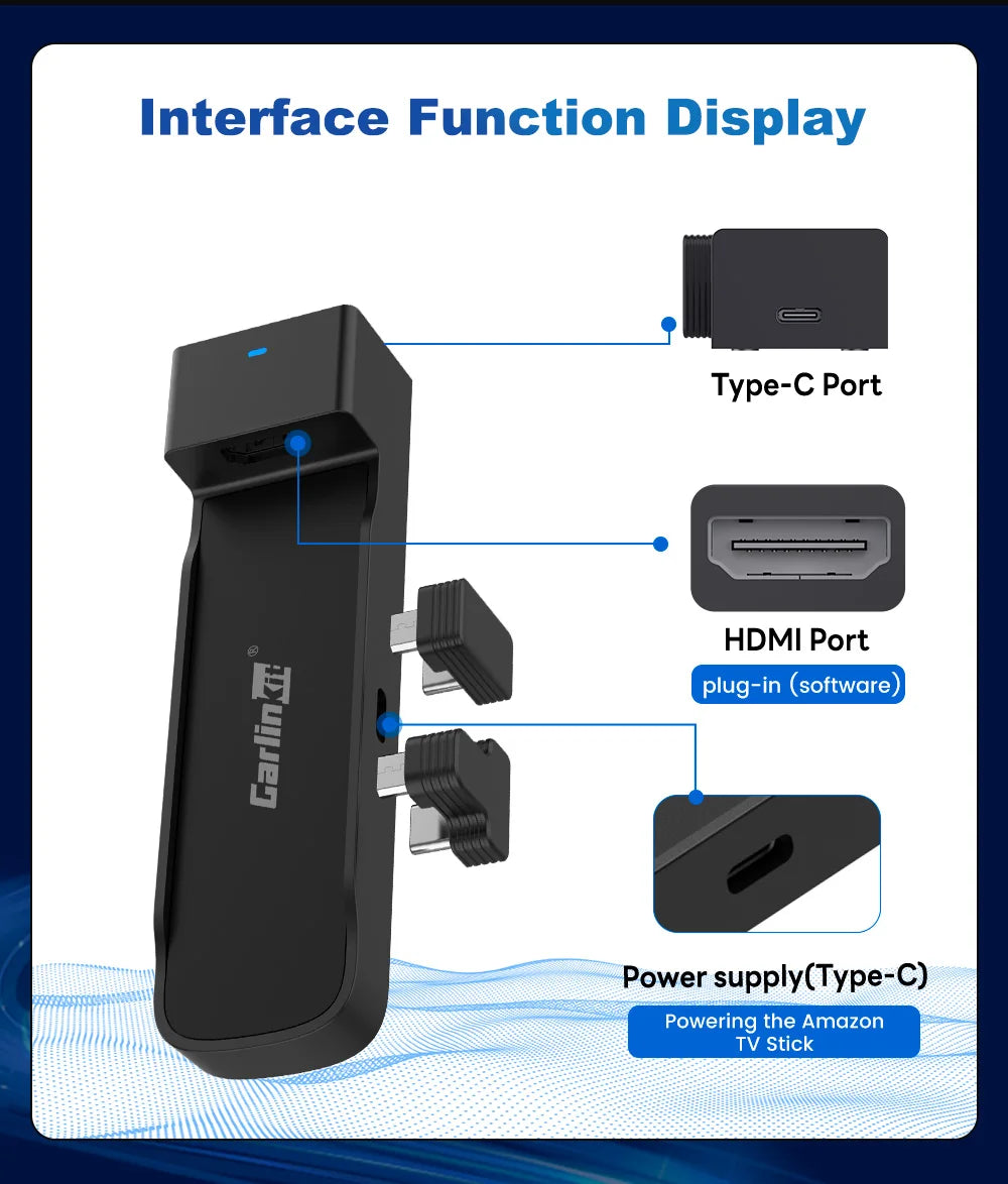 CarlinKit FireDrive Link Pro Wireless CarPlay Adapter for Amazon Fire TV Stick HDMI Android Auto Car TV Mate Video Streaming Box