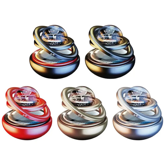Car Solar Aromatherapy Ornaments Car Double Suspended Crystal Ball Rotating Aromatherapy Perfume Ornaments Creative Ornaments
