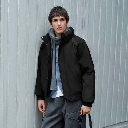 Semir Down Jacket Men Bomber Jacket Three-Resistant 2025 Winter New Warm Stand Collar Top Loose Raglan Sleeve Men's Clothing