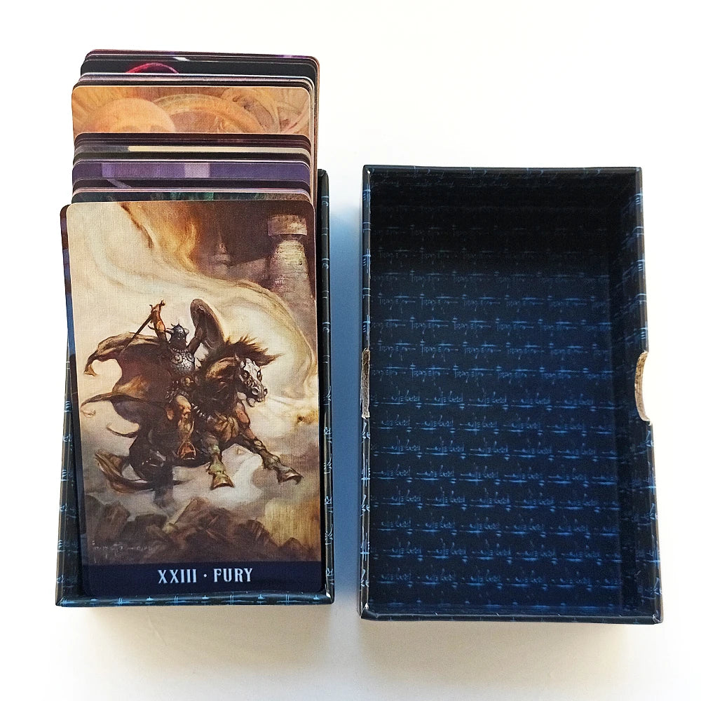 12*7cm Frazetta Fantasy Tarot in Rigid Box 80 Pcs Cards Dedicated To Frank Frazetta Printed on 350GSM Double-embossed Cardstock