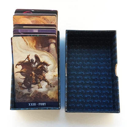 12*7cm Frazetta Fantasy Tarot in Rigid Box 80 Pcs Cards Dedicated To Frank Frazetta Printed on 350GSM Double-embossed Cardstock