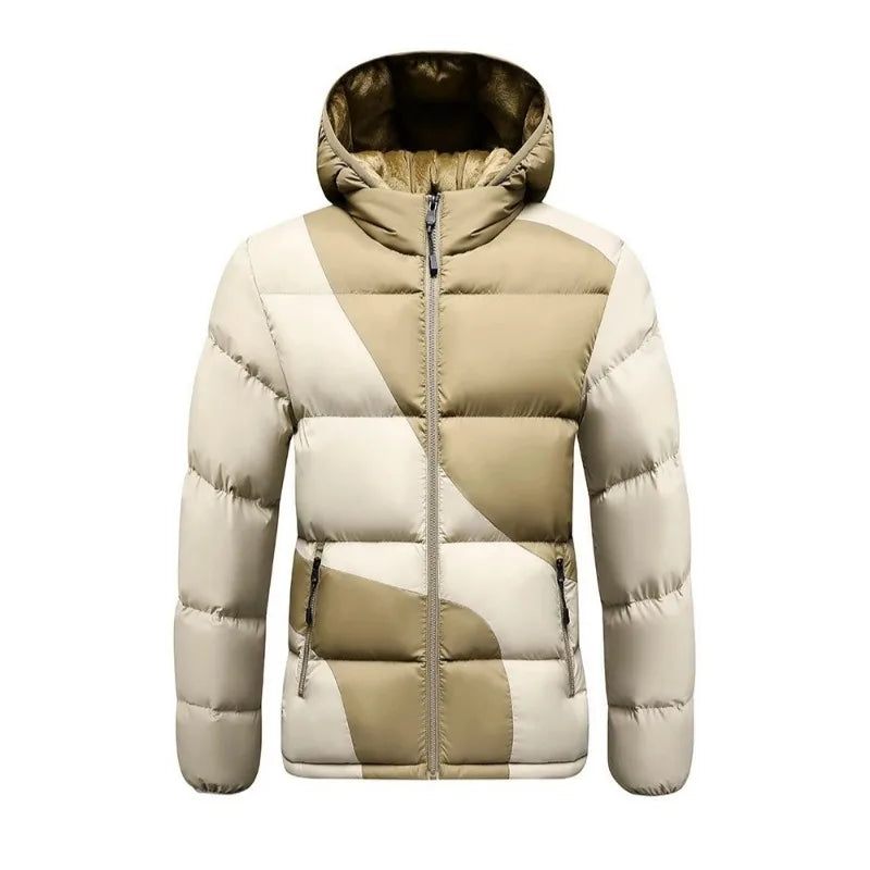 Graphene Self-Heating Men's Winter Jacket Thermal Auto Warm Up Thick Hooded Cotton Coat Outdoor Skiing Sports Loose Fit Parka